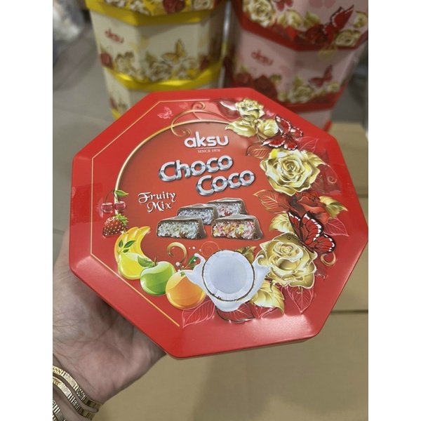Kẹo chocolate dừa trái cây Choco Coco Aksu Fruity mix 180gr