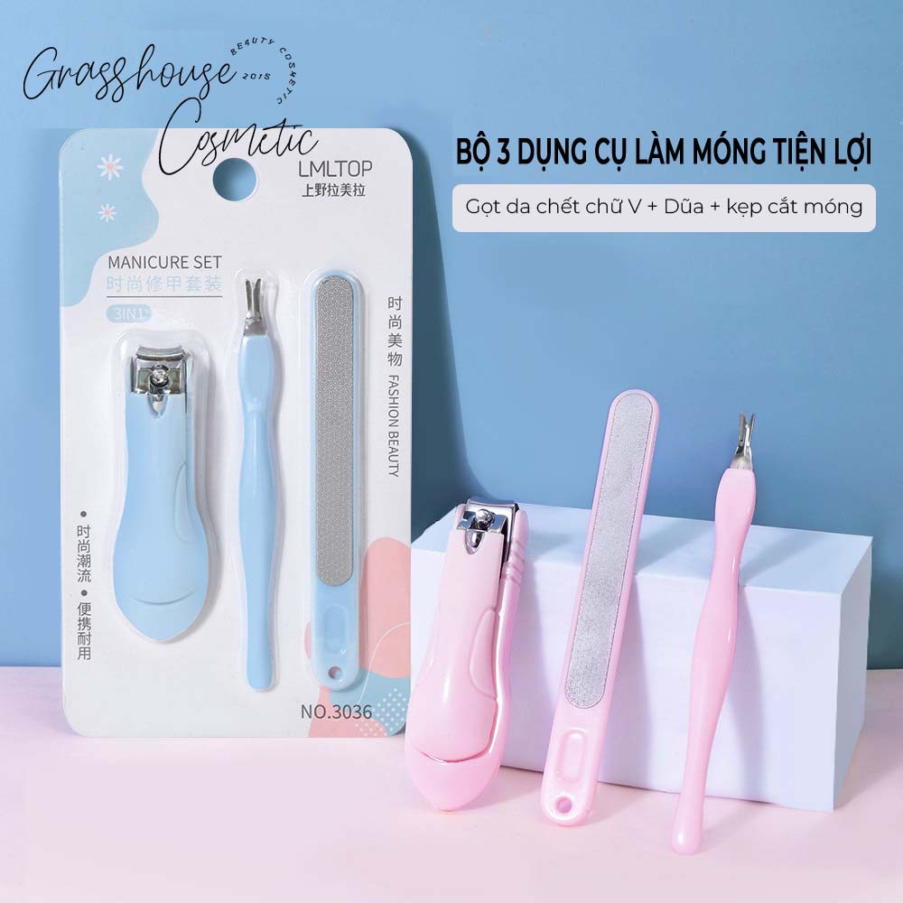 Bộ Kiềm, Bấm,Cắt, Dũa Móng Tay Cá Nhân 3 Món