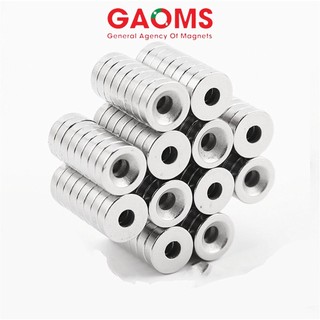 Nam châm câu cá 8x3 lỗ 3mm GAOMS, loại viên tròn đất hiếm có lỗ