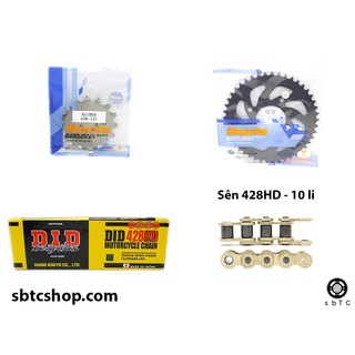 Nsd nhông dĩa recto sên did vàng 428hd 10 li ly suzuki gsx bandit 150 chính hãng