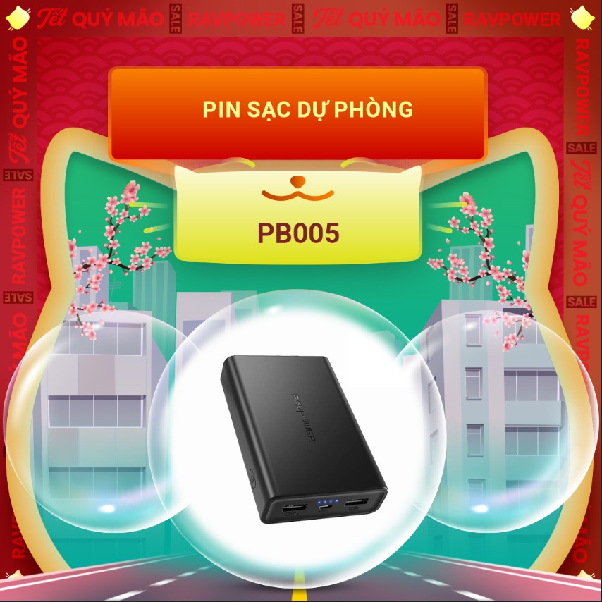 Pin sạc dự phòng RAVPower RP-PB005 - 10.000mAh siêu nhỏ gọn