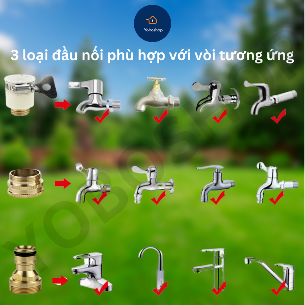 Vòi Rửa Xe Tăng Áp Lực Nước Mạnh Dây Co Dãn - Yoboshop