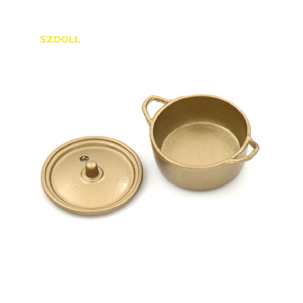Nồi Hầm Thức Ăn Bằng Kim Loại Tỉ Lệ 1: 12 Trang Trí Nhà Búp Bê