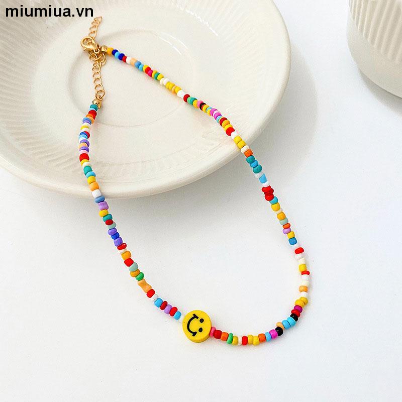 miumiuaDây Chuyền chuỗi hạt nhiều màu sắc Phong Cách Bohemian thời trang