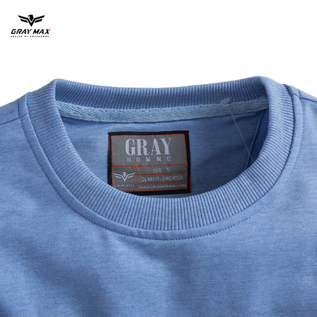 Áo nỉ dài tay nam cổ tròn cao cấp , co giãn nhẹ, bền màu, không bai giãn Grayhomme