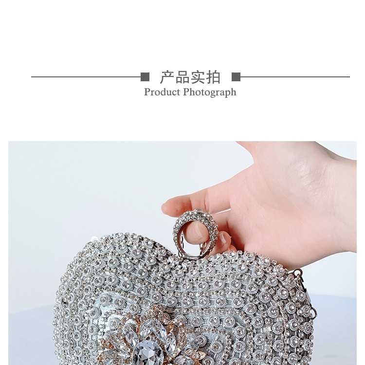 Túi Đeo JASMIN NOIR Chéo Đính Đá Hình Trái Tim Xinh Xắn Cho Nữ