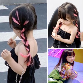 Hair wig girl long straight hair color ear dye hair extensions Long hair highlights wig pieces