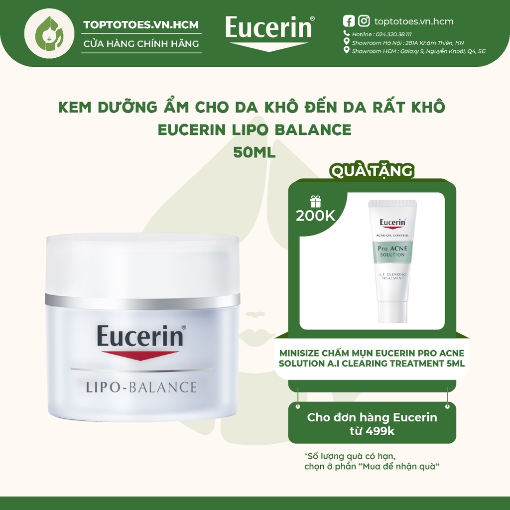 Kem dưỡng ẩm cho da khô đến da rất khô Eucerin Lipo Balance - 50ml