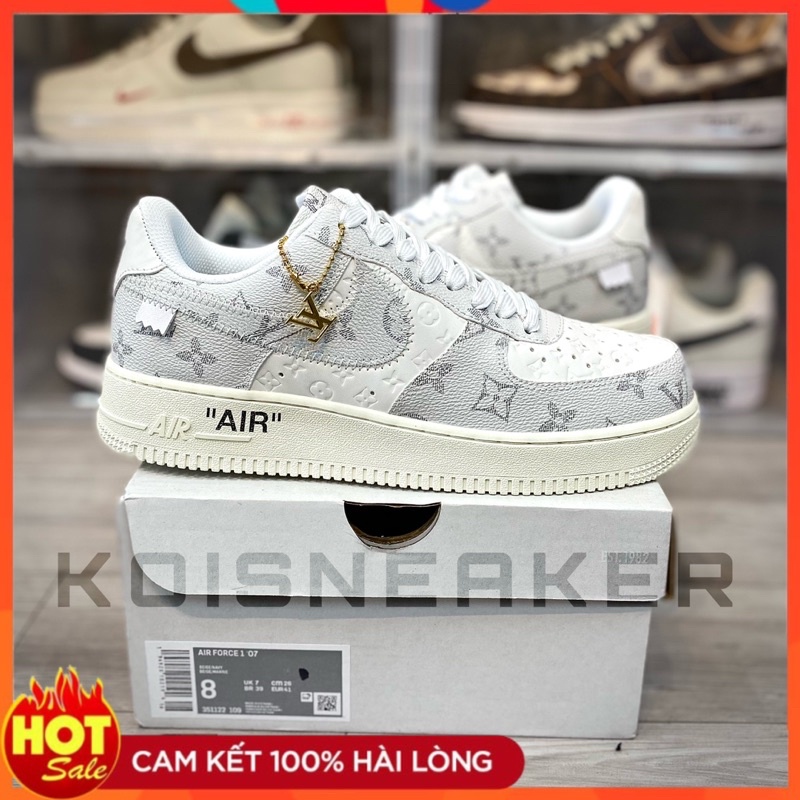 Giày thể thao nam nữ Air Force 1 Luôn Vui Tươi màu mới, Giày AF1 xám trắng - Kòi Sneaker