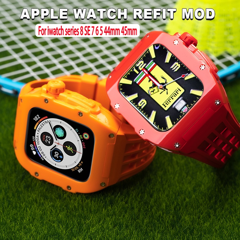 Dây đeo đồng hồ thay thế JANSIN vỏ bezel thích hợp cho Apple Watch Series 8 SE 7 6 5 4 44mm 45mm