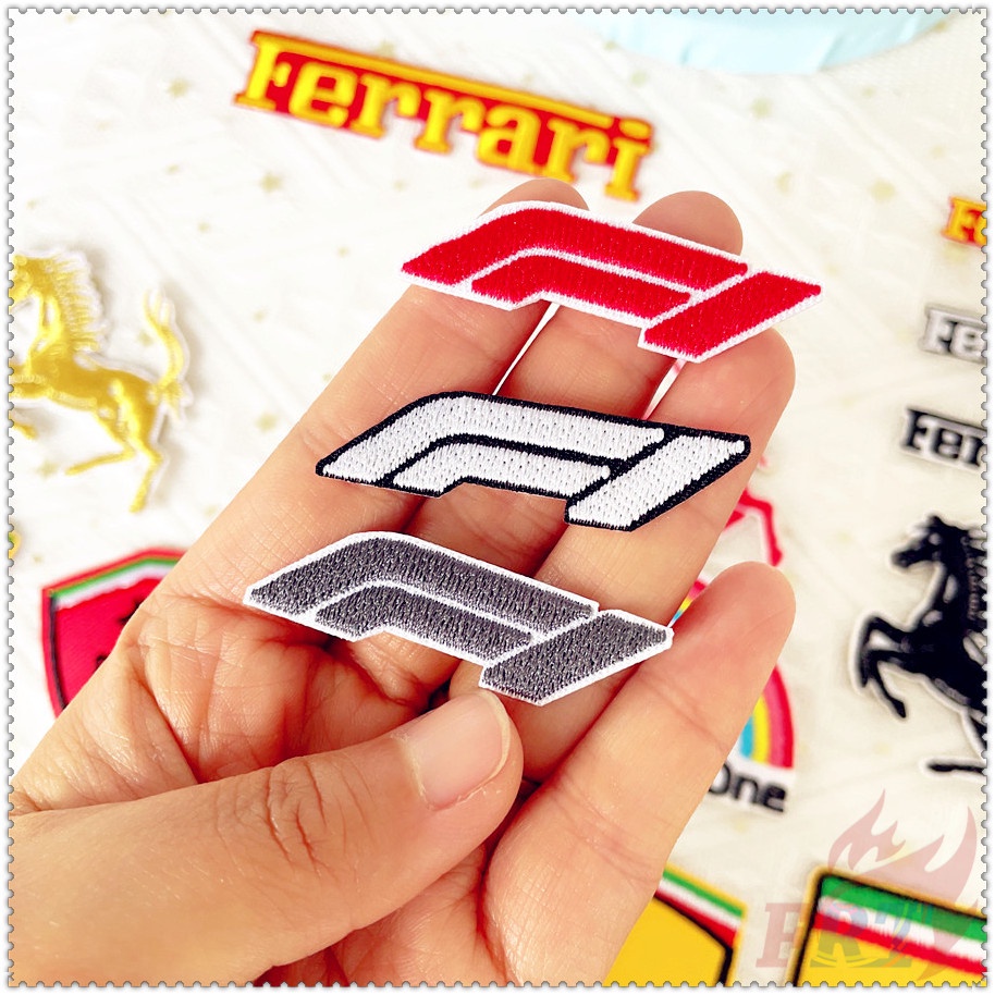 ❣️1 Miếng Dán Ủi Thêu Hình Xe Hơi Ferrari F1: We Race As One❣️Sticker Ủi Thêu Hoạ Tiết Ngộ Nghĩnh