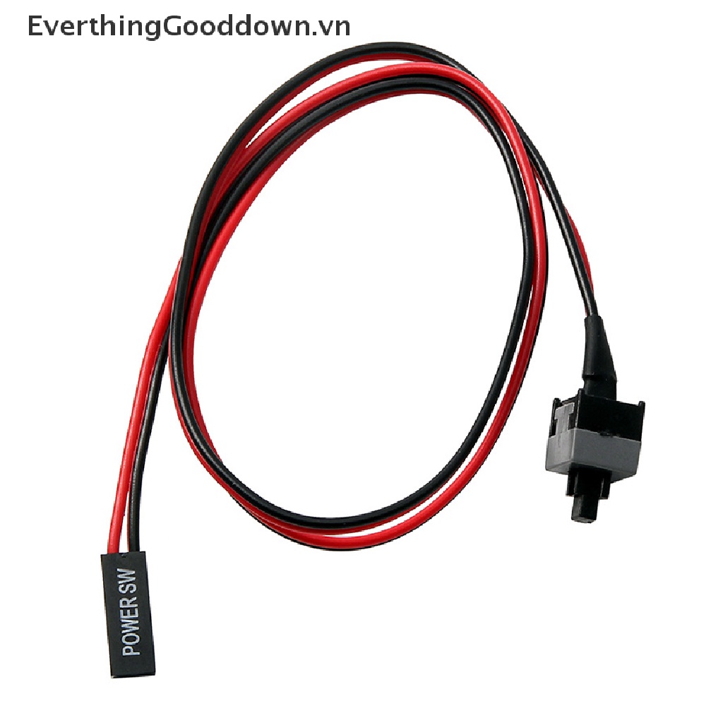 Everthinggooddown 5 Dây Cáp Nối Nút Nguồn Bật / Tắt 50cm 2 Pin SW PC Cho Máy Tính