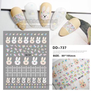 Sticker miếng dán móng tay hình thỏ xinh