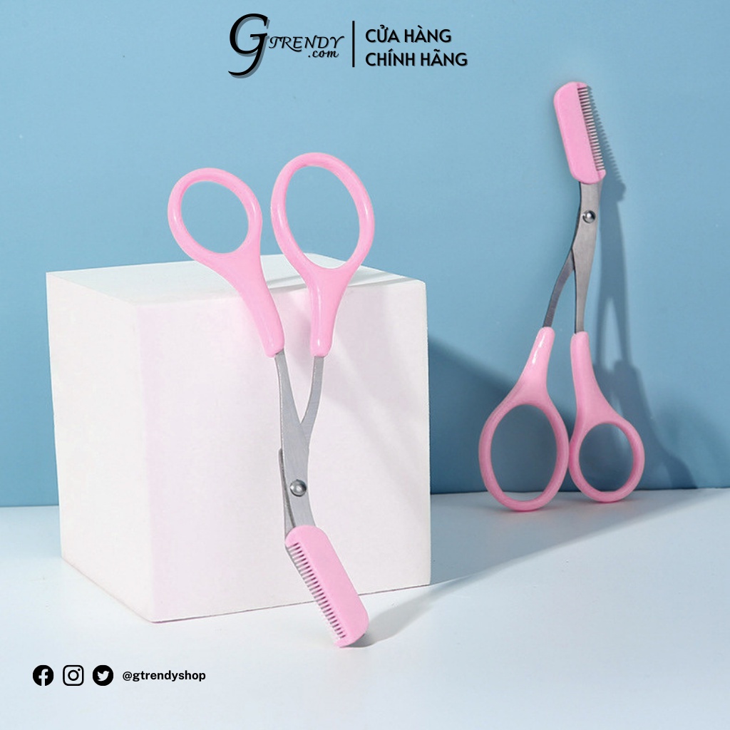 Kéo tỉa lông mày chất liệu thép không gỉ, đầu có lược mini LMLTOP - GTRENDY