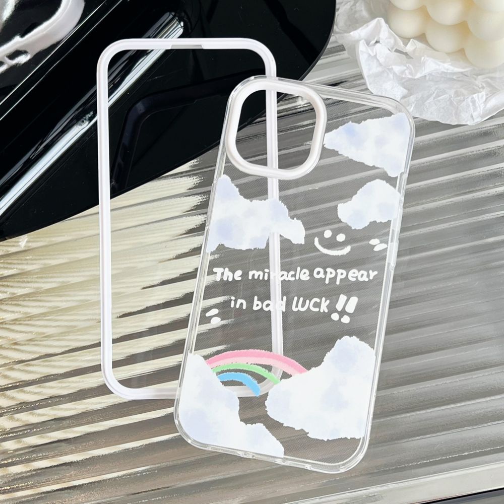 Ốp Điện Thoại TPU Mềm Chống Sốc/Mồ Hôi/Thấm Nước In Chữ Màu Cầu Vồng Cho IPhone 13 12 11 Pro XS XR 8 7 Plus