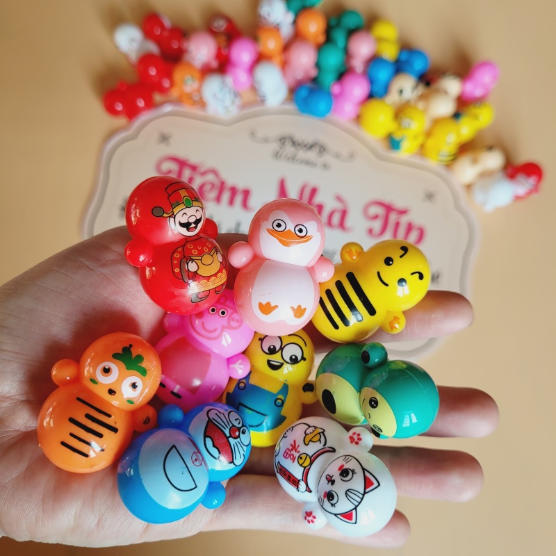 Lật Đật Mini Mèo Thần Tài, Doraemon, Mickey, Peppa, Minion Đáng Yêu