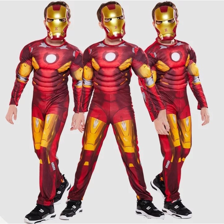 (Có Sẵn) Trang phục Hoá Trang quần áo bé trai Siêu Nhân Người Sắt Iron Man Siêu Anh Hùng