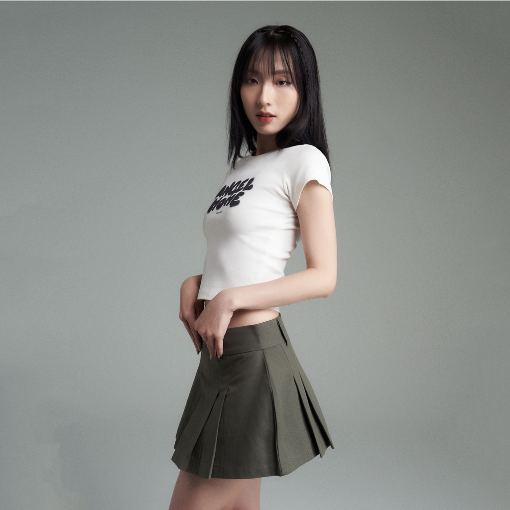 Chân Váy Kaki Xếp Ly PRADIES Low Waist