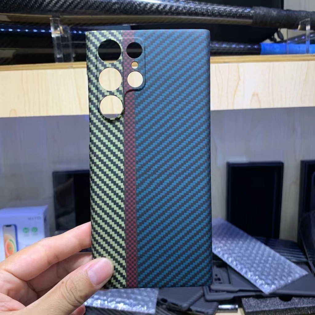 Ốp Điện Thoại Sợi Carbon Chống Rơi Cho Samsung Galaxy S22 Ultra S22