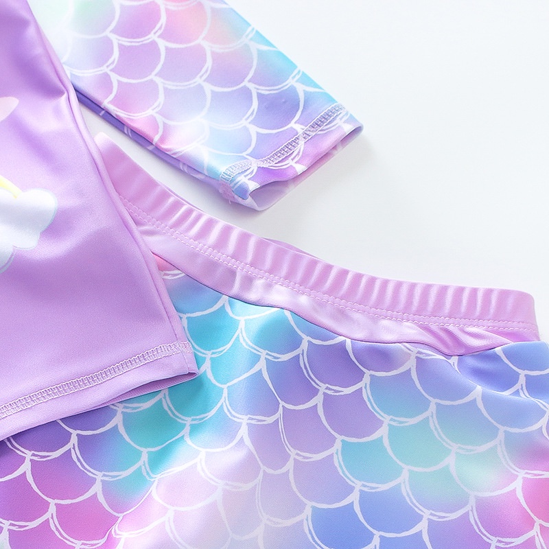 Planet đồ bơi nữ Bộ Đồ Bơi Bé Gái Dài Tay Bộ Quần Dài Hai Mảnh Nàng Tiên Cá Trang Phục Trẻ Em Đồ Bơi