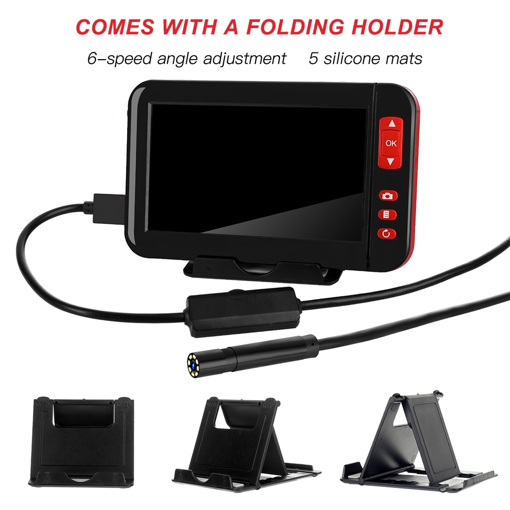 Camera Nội Soi Công Nghiệp 8 Bóng Đèn LED 8mm Với Màn Hình 4.3 Inch 1080p