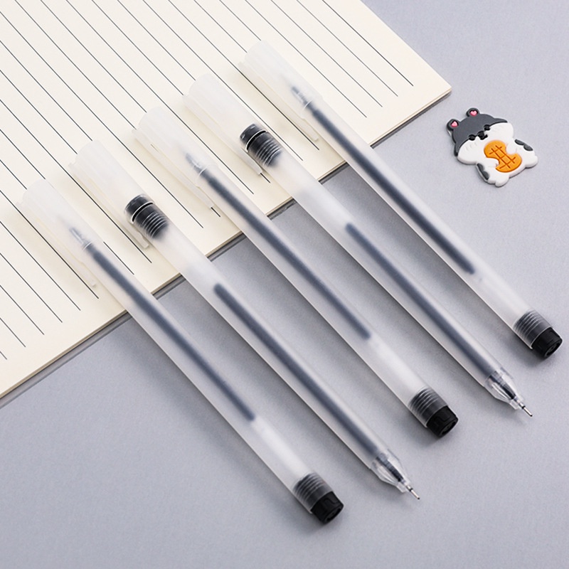 Bút bi văn phòng mực gel 0.5mm B42 mờ trong suốt màu đen  phong cách sáng tạo đơn giản
