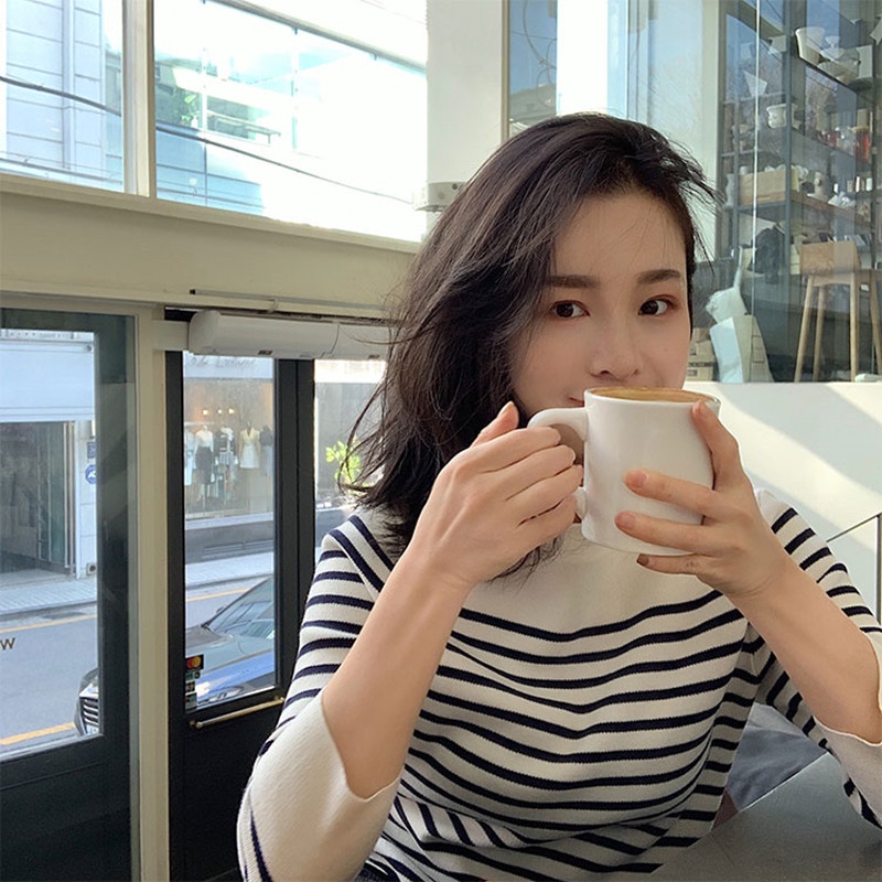 Áo Sweater Tay Dài Họa Tiết Kẻ Sọc Thời Trang Xuân Thu 2022