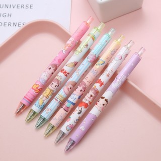 Bút bi bấm cô gái lém lỉnh siêu đáng yêu - bút bi bấm văn phong mực đen