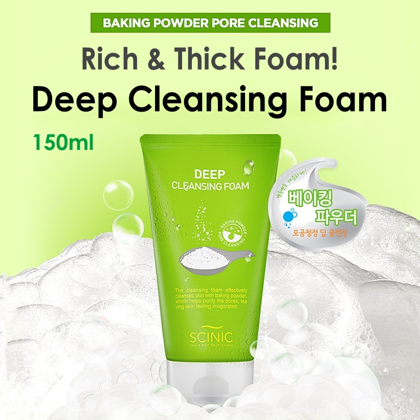 Deep Cleansing Foam/ Cleanser Rửa Mặt Tạo Bọt Làm Sạch Sâu Lỗ Chân Lông SCINIC 150ml
