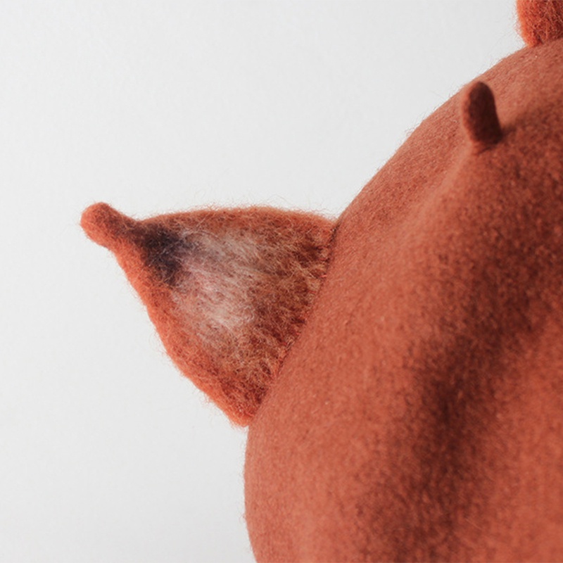 Mũ Beret Tai Cáo Dễ Thương Màu Sắc