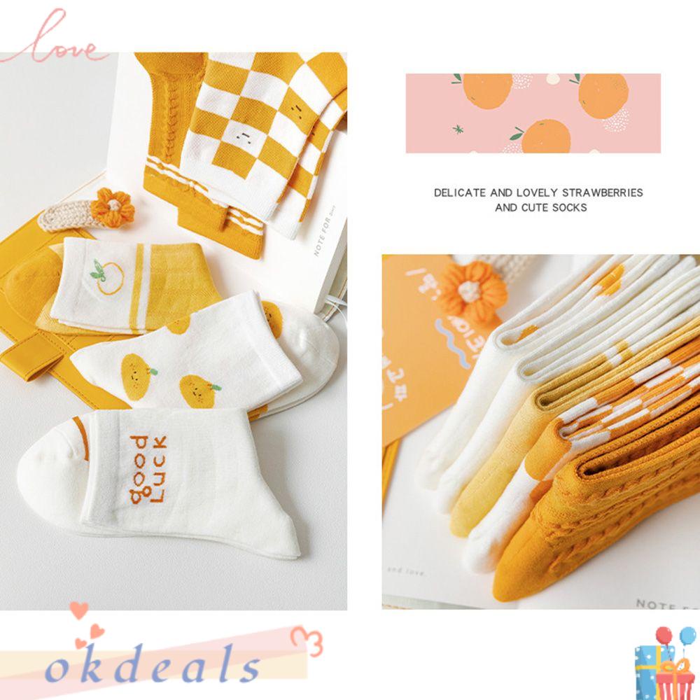 Okdeals Vớ Ống Xoắn Họa Tiết Caro Ngọt Ngào Thoáng Khí Thấm Hút Mồ Hôi Thời