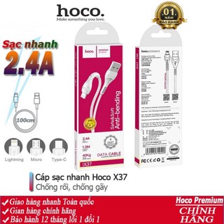 Cáp sạc nhanh Hoco X37 chống rối, dây truyền tải dữ liệu dài 1m - Chính hãng