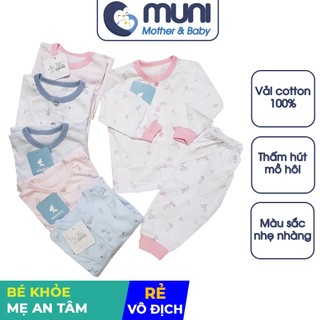 [Mio Cotton] Bộ Quần Áo Dài Tay Miomio Cho Bé Sơ Sinh Chất Cotton Mềm Mại Size 1M, 3M, 6M, 12M