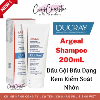 (TEM CTY) Dầu Gội Ducray Argeal Shampoo 200mL Dầu Gội Đầu Dạng Kem Kiểm Soát Nhờn
