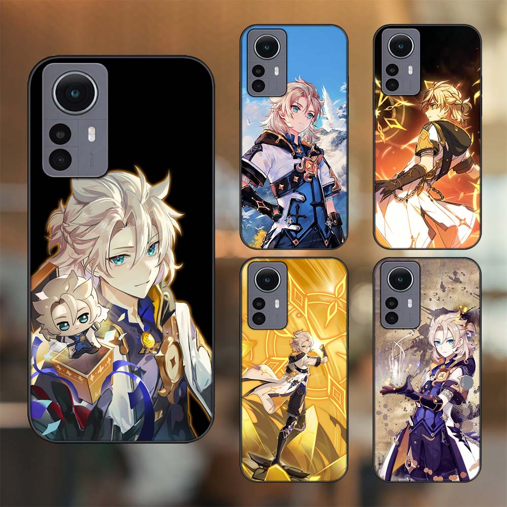 Ốp lưng Xiaomi 12 Pro 5G viền đen in hình Albedo Genshin Impact