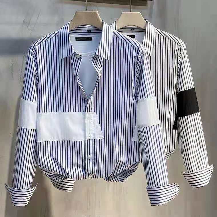 Áo Sơ Mi Tay Dài Kẻ Sọc Dọc Trẻ Trung Thời Trang Xuân Thu Phong Cách Hàn Quốc