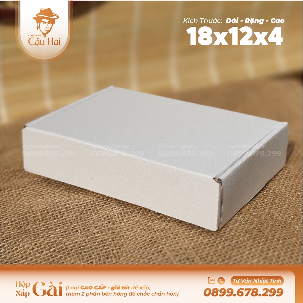 Set 50 hộp carton nắp GÀI 18x12x4