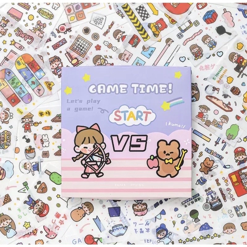 (Tách set) Sticker 50 tấm cute Game Time