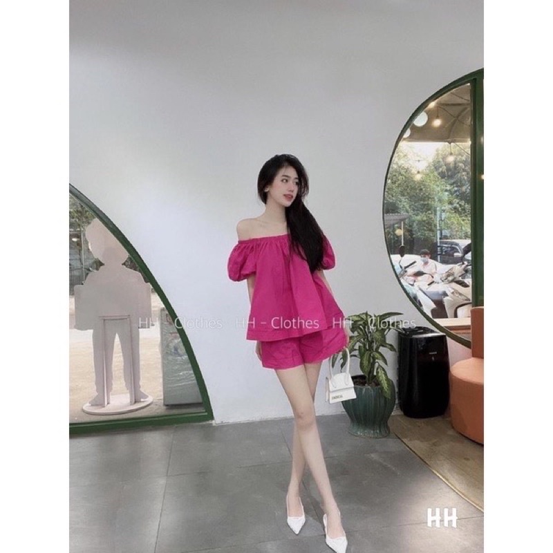 SALE | SET TRỄ VAI LỤA PHỐI QUẦN SORT FORM RỘNG ULZZANG