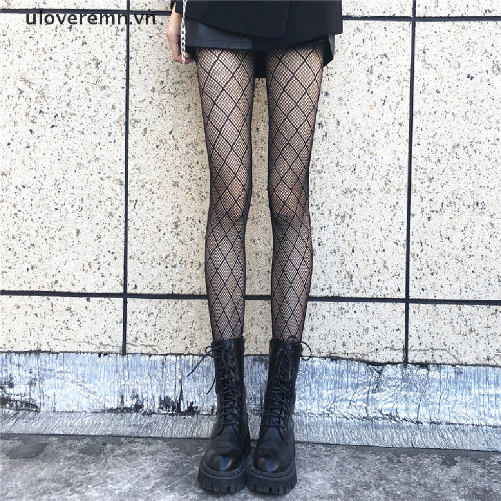 Quần Tất Lưới Kẻ Ô Vuông Đen Quyến Rũ Cho Nữ