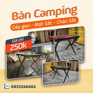 Bàn camping chân sắt mặt thép sơn tĩnh điện-hàng chất lượng