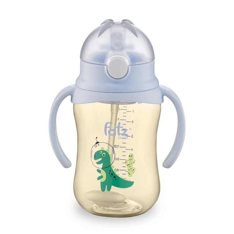 Bình Tritan bật hút 2 tay cầm với phao 360 độ 250ml Fatzbaby FB0250N