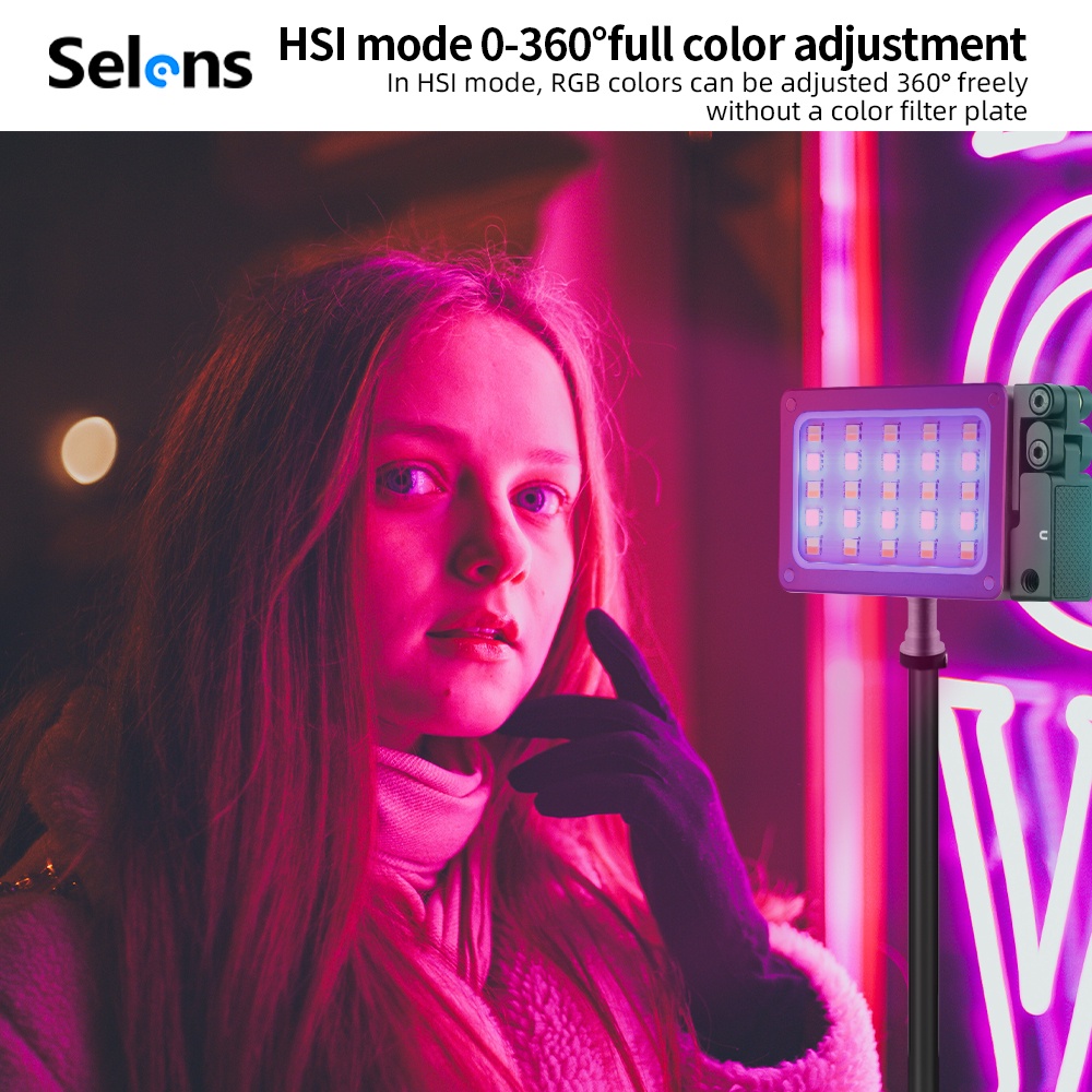 Selens Đèn LED RGB Từ Tính Hỗ Trợ Chụp Ảnh