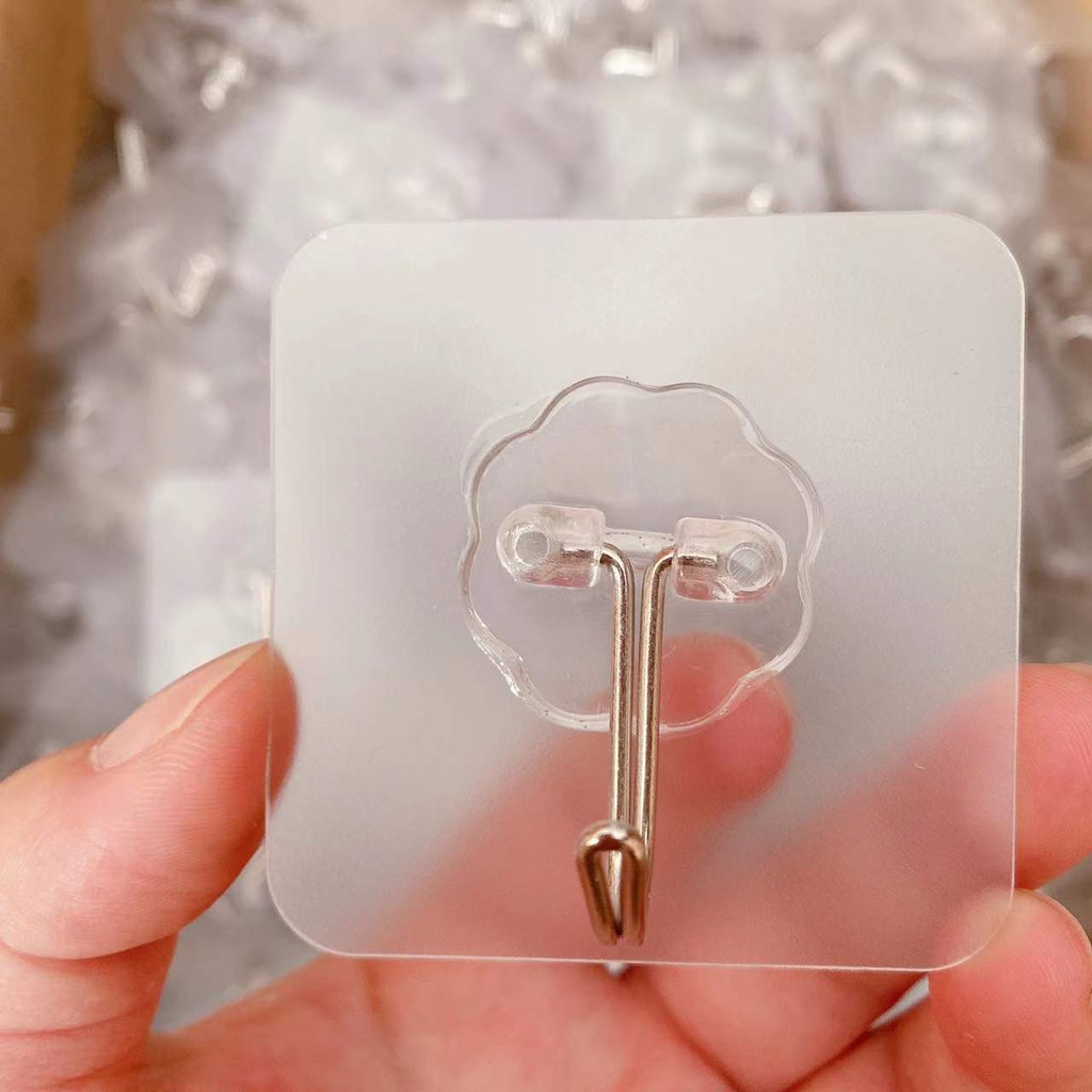 🍉Set 10 Móc Dán Tường Siêu Dính 6x6CM - Móc Dính Tường Trong Suốt Không Khoan Tường DUASHOP.