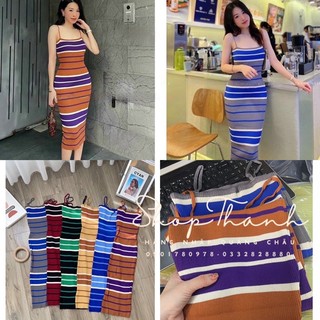🍒Giá sale - Đầm len kẻ sọc Q.Châu cao cấp