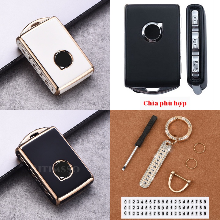 Bao Da, Vỏ Bảo Vệ, Ốp Chìa Khóa, Bọc Chìa Khóa Cao Cấp Dùng Cho Xe Ô Tô Volvo XC90, XC60, XC40, V90, S90, S60