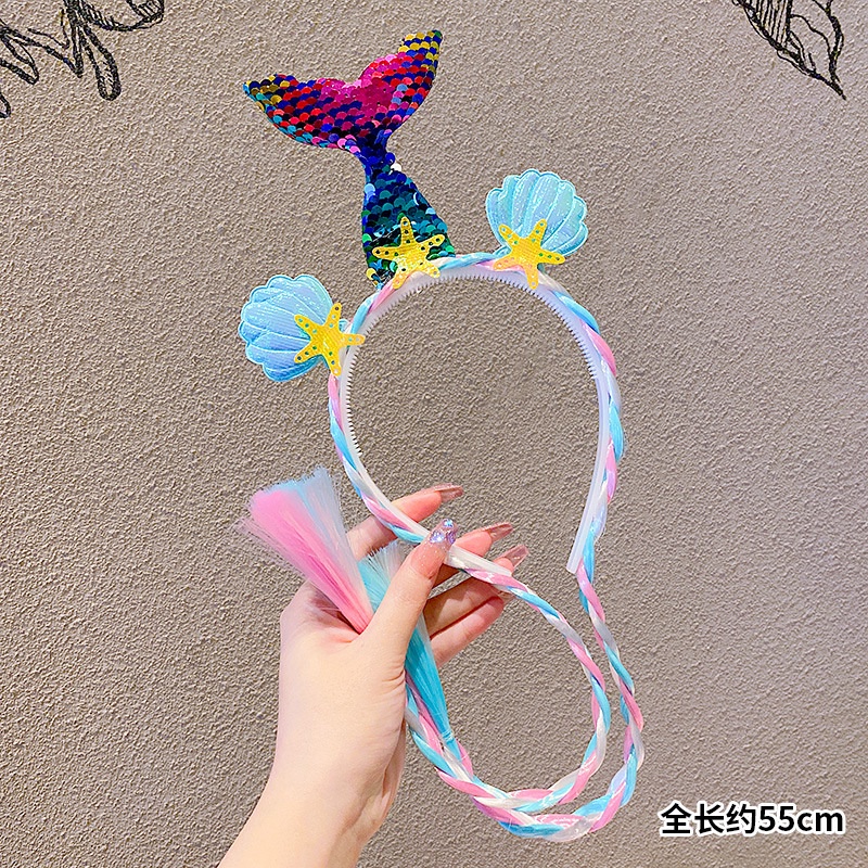 Bờm tóc giả tiên cá băng đô tóc giả unicorn cho bé cực kỳ dễ thương