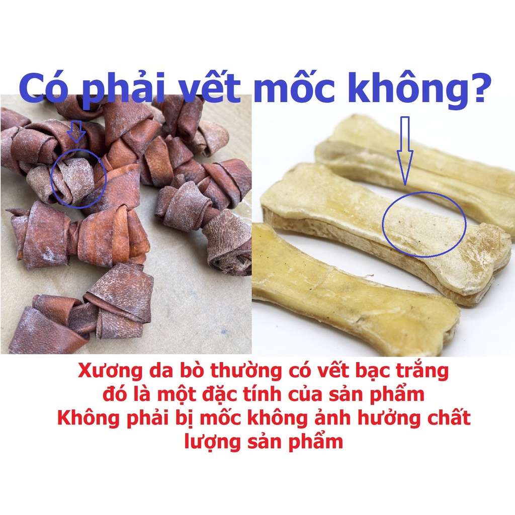 Orgo- (1 cái) Xương da bò cho chó gặm dạng xương ống (5 size) cho chó sạch răng tránh cắn phá đồ