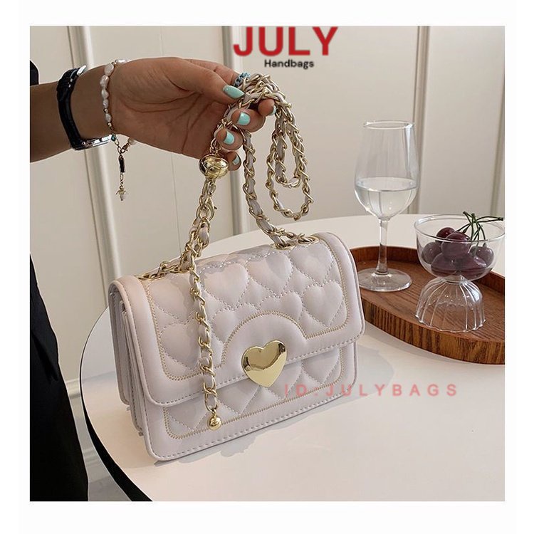 Túi đeo chéo nữ dây xích vintage hàn quốc dễ thương năp hình trái tim túi hộp vuông xách nữ đẹp đi chơi
