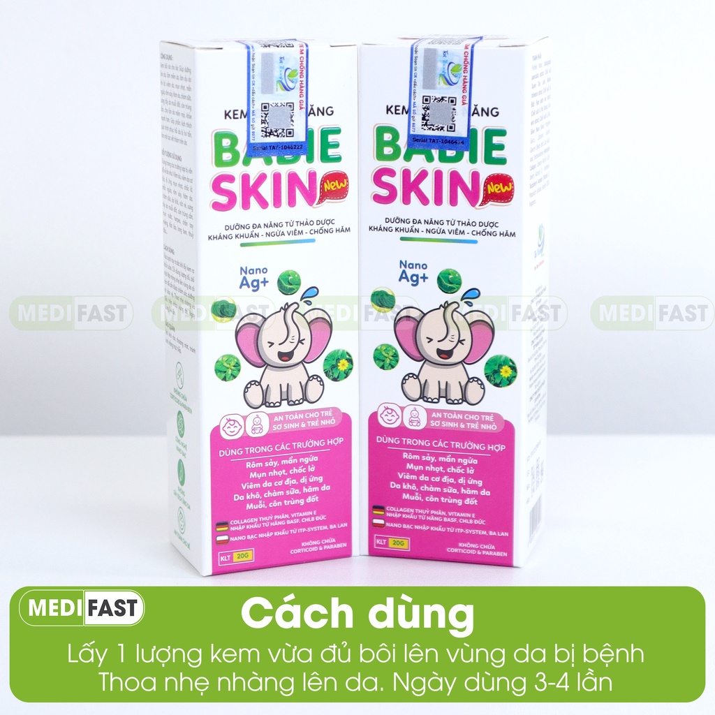 Gel bôi thảo dược ngăn ngừa hăm cho bé TinTin - Tuýp 20g có chứ Nano Bạc và Collagen giúp dưỡng da cho bé